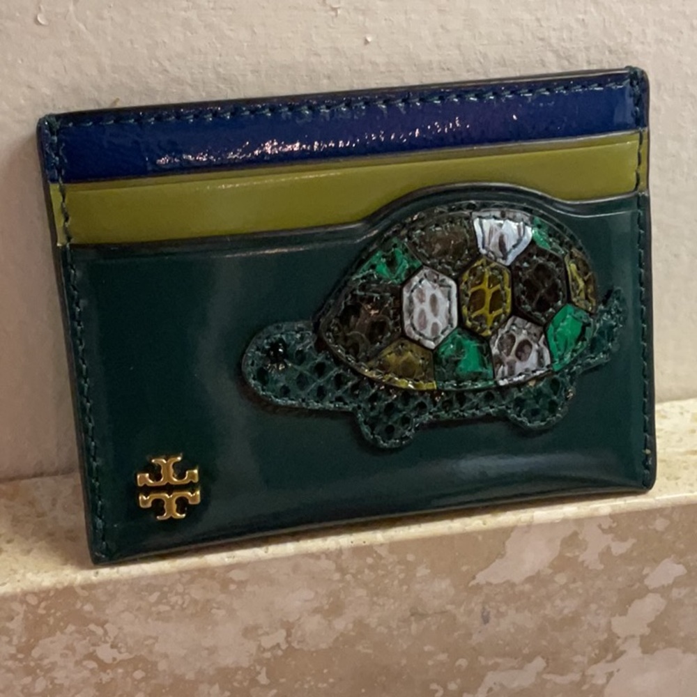 Tory Burch Multicolor Leather Turtle Card Holder